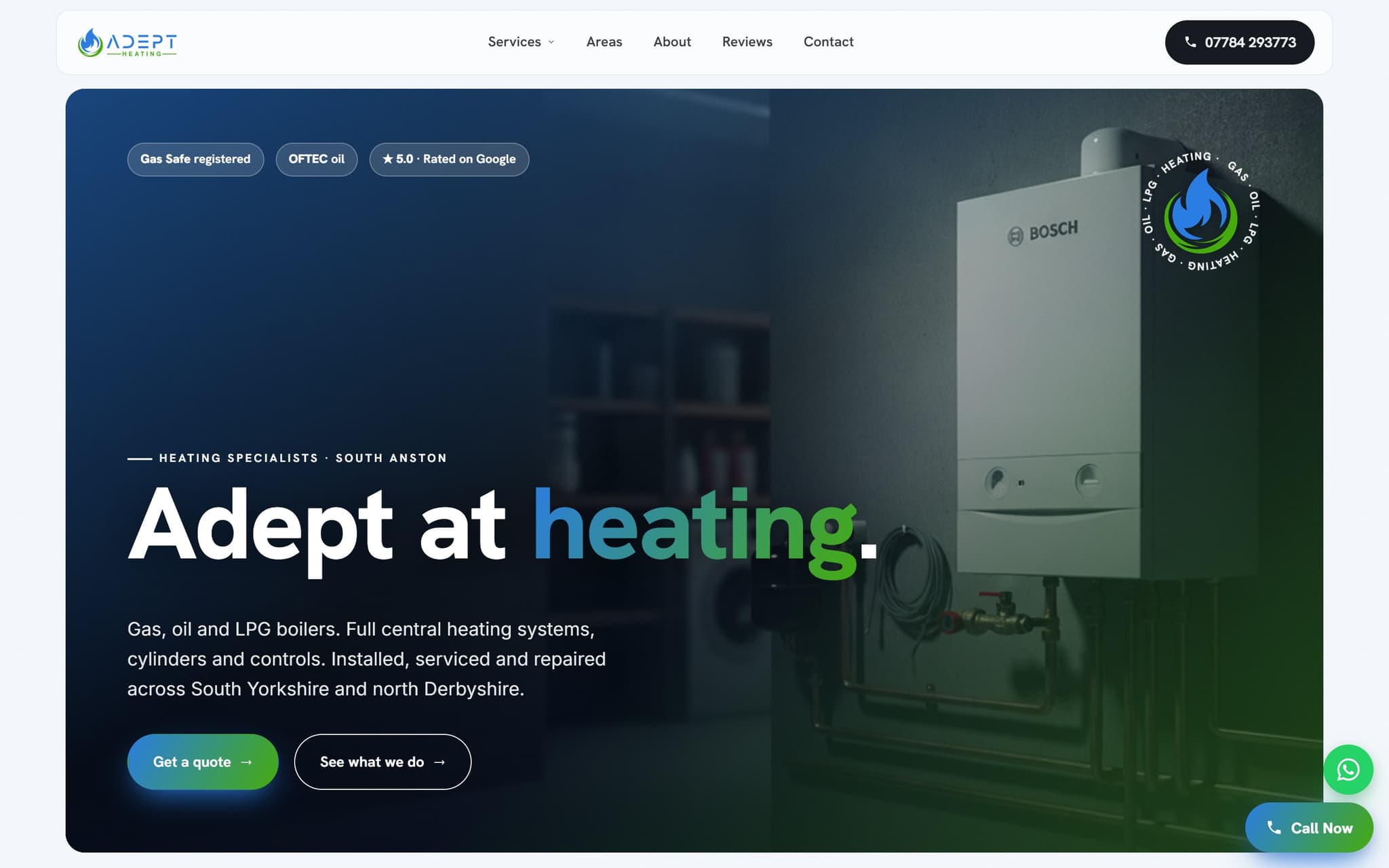 Adept Heating hero