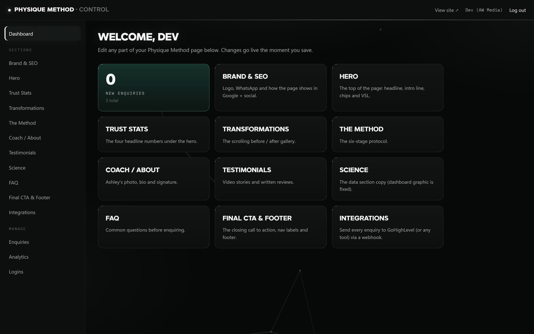 Physique Method screen 1