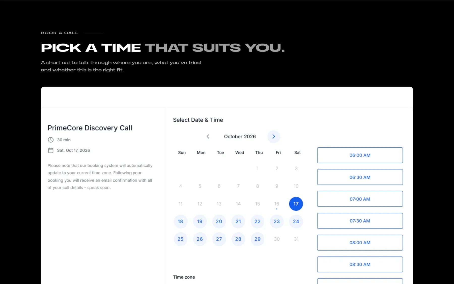 PrimeCore Coaching screen 3