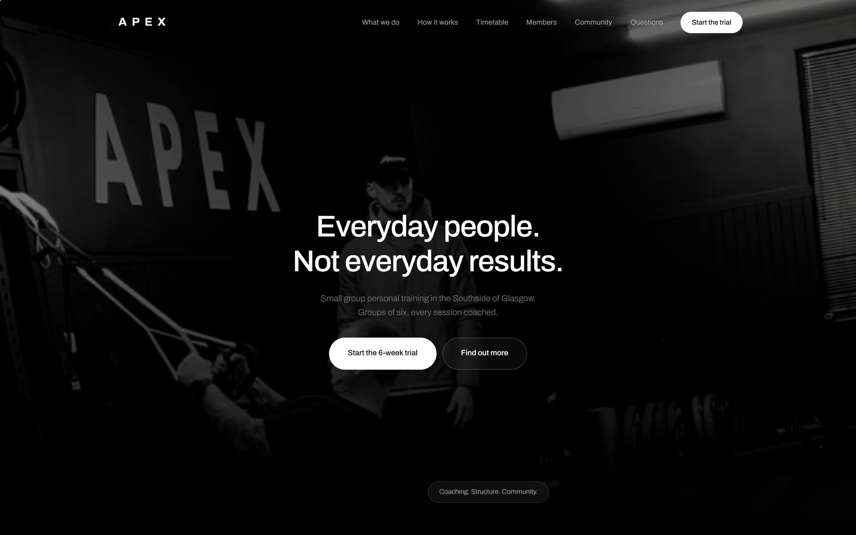 Apex Gym Glasgow — desktop